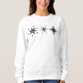 Weihnachtsschneeflocken Schwarzes Design Sweatshirt