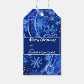 Weihnachtsschneeflocken Sparkle Diamonds Navy Blue Geschenkanhänger (Vorderseite)
