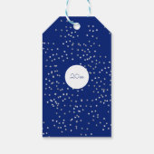 Weihnachtsschneeflocken Sparkle Diamonds Navy Blue Geschenkanhänger (Rückseite)