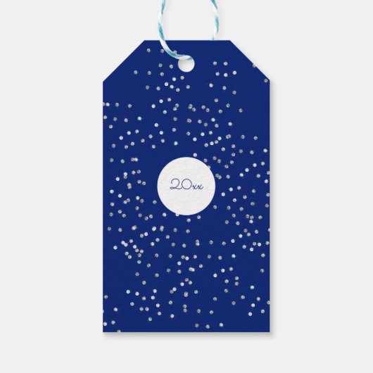 Weihnachtsschneeflocken Sparkle Diamonds Navy Blue Geschenkanhänger (Rückseite)