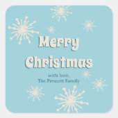 Weihnachtsschneeflocken Spaß Niedlicher Winter Bla Quadratischer Aufkleber (Vorderseite)