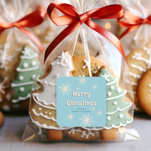 Weihnachtsschneeflocken Spaß Niedlicher Winter Bla Quadratischer Aufkleber