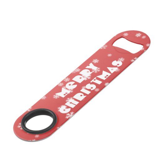 Weihnachtsschneeflocken Speed Flaschenöffner (Rückseite Schrägansicht)