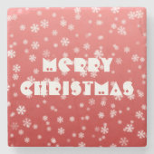 Weihnachtsschneeflocken Steinuntersetzer (Vorderseite)