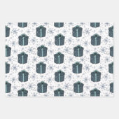 Weihnachtsschneeflocken Subtile Blue Pallet 3 Geschenkpapier Set (Vorderseite 2)