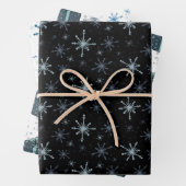 Weihnachtsschneeflocken Subtile Blue Pallet 3 Geschenkpapier Set (Beispiel)