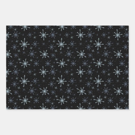Weihnachtsschneeflocken Subtile Blue Pallet 3 Geschenkpapier Set (Vorderseite)