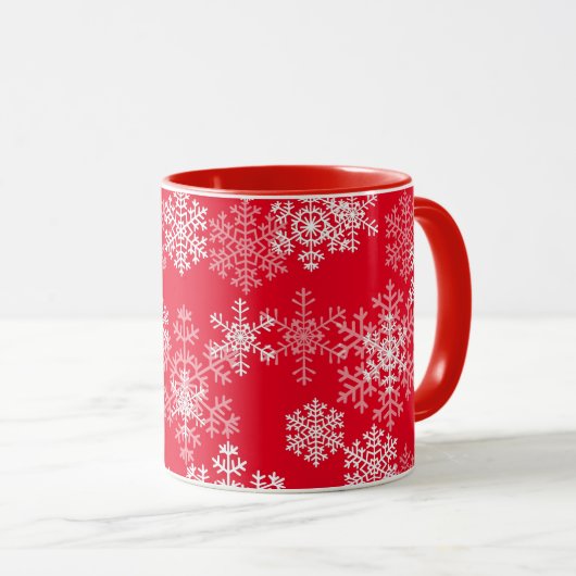 Weihnachtsschneeflocken - Tasse (VorderseiteRechts)