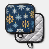 Weihnachtsschneeflocken Topflappen (Vorderseite/Rückseite)
