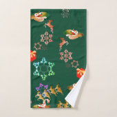 Weihnachtsschneeflocken und Rentierweihtrockner Gr Badhandtuch Set (Handtuch)