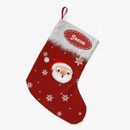 Weihnachtsschneeflocken und Weihnachtsweiße Strump Kleiner Weihnachtsstrumpf