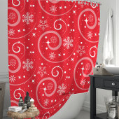 Weihnachtsschneeflocken und Wirbel Duschvorhang