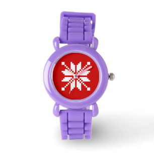 Weihnachtsschneeflocken Weihnachtsmuster Armbanduhr