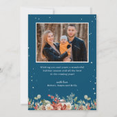 Weihnachtsschneeflocken Winterstilvolles Familienf Feiertagskarte (Rückseite)