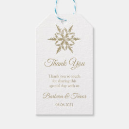 Weihnachtsschneeflocken WinterWedding Danke Geschenkanhänger