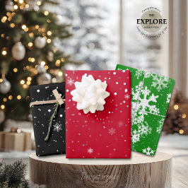 Weihnachtsschneeflocken WRAPPPAPIERSHEETS Geschenkpapier Set