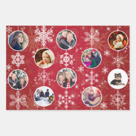 Weihnachtsschneeflocken Zehn beliebte Fotos Geschenkpapier Set