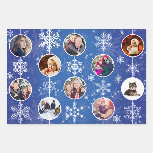 Weihnachtsschneeflocken Zehn beliebte Fotos Geschenkpapier Set (Vorderseite 2)