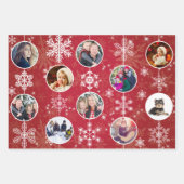 Weihnachtsschneeflocken Zehn beliebte Fotos Geschenkpapier Set (Vorderseite)