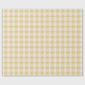 Weihnachtsschneeflockenmuster Gold Geschenkpapier (Flach)