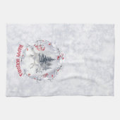 Weihnachtsschneefox | Winterlandschaft | Geschirrtuch (Horizontal)