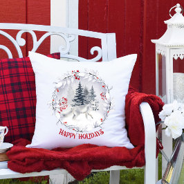 Weihnachtsschneefox | Winterlandschaft | Kissen