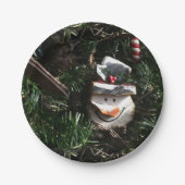 Weihnachtsschneegefecht Pappteller (Vorderseite)