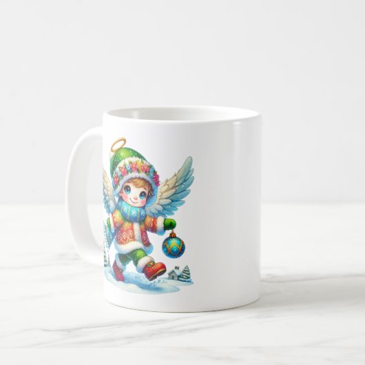 Weihnachtsschneegel Kaffeetasse (Vorderseite Links)