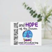 Weihnachtsschneeglobe 1 Bauchspeicheldrüsenkrebs Feiertagspostkarte (Stehend Vorderseite)