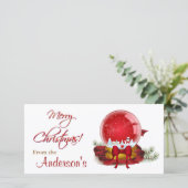 Weihnachtsschneeglobe Feiertagskarte (Stehend Vorderseite)