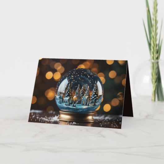 Weihnachtsschneeglobe Feiertagskarte (Vorderseite)