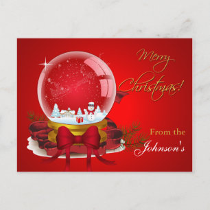 Weihnachtsschneeglobe Feiertagspostkarte