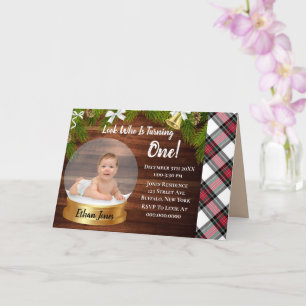 Weihnachtsschneeglobe Foto 1. Geburtstag Party Karte