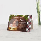 Weihnachtsschneeglobe Foto 1. Geburtstag Party Karte (Vorderseite)