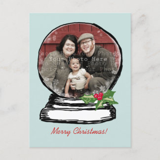 Weihnachtsschneeglobe-Foto Feiertagspostkarte