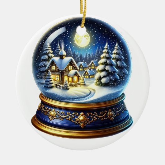Weihnachtsschneeglobe Jährlich Keramik Ornament (Vorne)