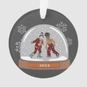 Weihnachtsschneeglobe | Kinder im Schnee Ornament (Vorderseite)