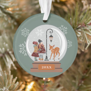 Weihnachtsschneeglobe Menschen und Hirsche, Pers Ornament