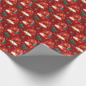 Weihnachtsschneeglobe mit Ballerina-Ornamenten Geschenkpapier (Ecke)