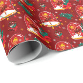 Weihnachtsschneeglobe mit Ballerina-Ornamenten Geschenkpapier (Rolleneckpunkt)