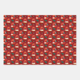 Weihnachtsschneeglobe mit Ballerina-Ornamenten Geschenkpapier Set