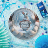 Weihnachtsschneeglobe mit Kaninchen Pappteller (Party)
