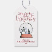 Weihnachtsschneeglobe {RED} Geschenkanhänger (Vorderseite)