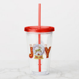 Weihnachtsschneeglobe Rentierschneeflocken Acryltrinkbecher