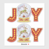 Weihnachtsschneeglobe Rentierschneeflocken Aufkleber (Blatt)