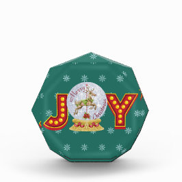 Weihnachtsschneeglobe Rentierschneeflocken Fotoblock