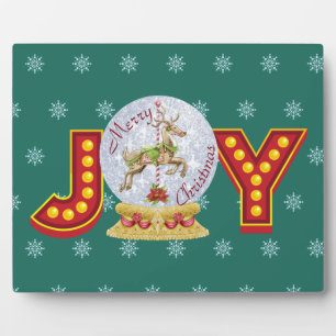 Weihnachtsschneeglobe Rentierschneeflocken Fotoplatte