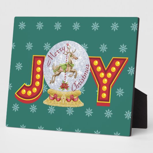 Weihnachtsschneeglobe Rentierschneeflocken Fotoplatte (Seite)