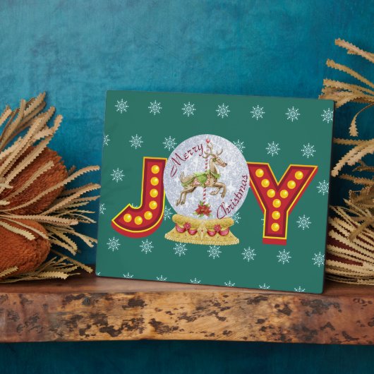 Weihnachtsschneeglobe Rentierschneeflocken Fotoplatte (Seite)