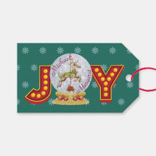 Weihnachtsschneeglobe Rentierschneeflocken Geschenkanhänger